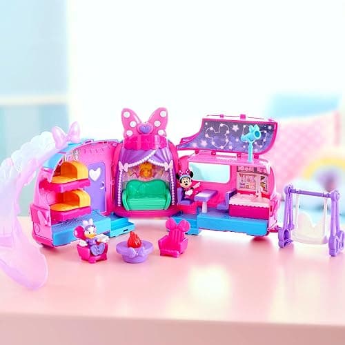 Disney Junior Minnie Mouse Bows-A-Glow Rolling Glamper 13-piece Figures and Playset, Kids Toys for Ages 3 Up, Amazon Exclusive by Just Play thumbnail 5