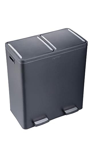 The Step N' Sort 18.5 Gallon Extra Large Capacity, Soft-Step, Dual Trash and Recycling Bin with Removable Inner Bins Black (900702B) - Black thumbnail 11
