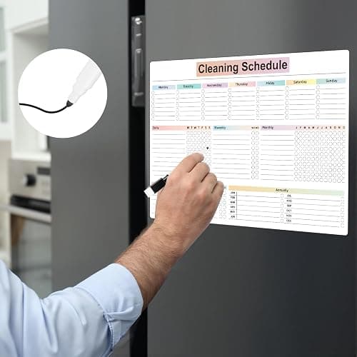 Cleaning Checklist Dry Erase Magnetic Whiteboard for Refrigerator,Daily Weekly and Monthly Checklist Planner and Household Chore-Cleaning Schedules and Checklists (Style New) thumbnail 4