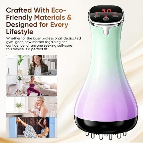 Lymphatic Drainage Massager & Anti Cellulite Massage Tool, 4-in-1 Body Sculpting Machine with Microcurrent, Red-Light, Heat & Vibration, Helps Reduce Stretch Marks & Cellulite, for Legs, Arms & Belly thumbnail 7