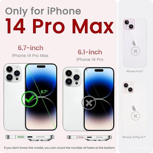 ORNARTO Compatible with iPhone 14 Pro Max Case 6.7, Slim Liquid Silicone 3 Layers Full Covered Soft Gel Rubber Phone Case Protective Cover with Microfiber Lining 6.7 inch-Chalk Pink thumbnail 2