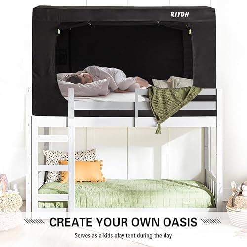 RIYDH Bed Tent Twin Bed Canopy Tents for Adult - Portable Dream Tent Indoor Sleeping Tents 93% Blackout with 3 Doors Breathable Big Space thumbnail 6