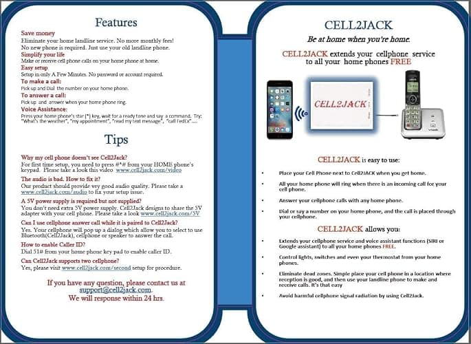 CELL2JACK - Cellphone to Home Phone Adapter, Make and Receive Cell Phone Call on Your landline Phone Free - Cell Phone to Landline Dock - Cell to Landline Converter thumbnail 7