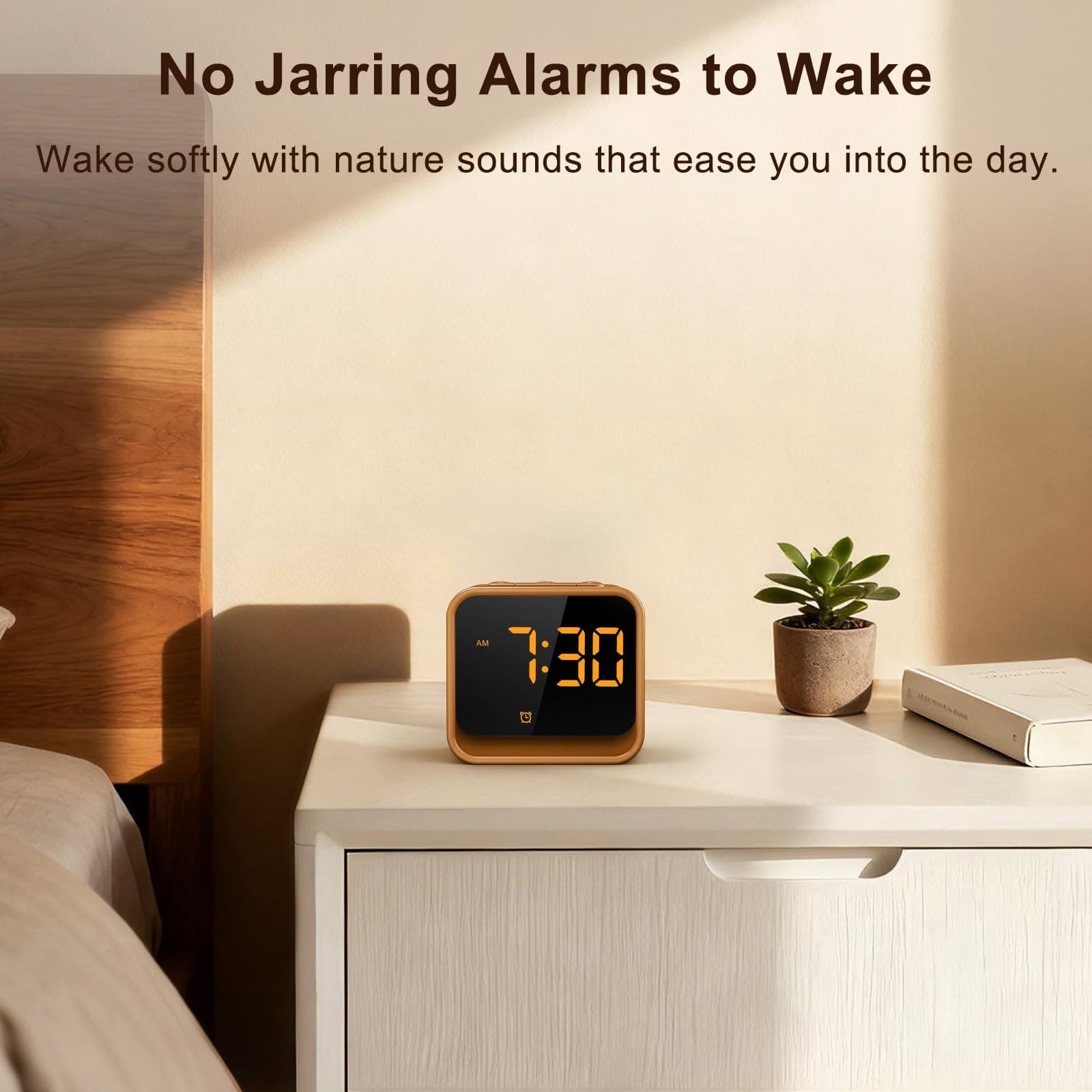 Acedeck Sound Machine Alarm Clock: Wooden Design Natural White Noise - Gentle Wake-Up with 8 Sounds - Nightlight for Phone-Free Sleep Routine thumbnail 3