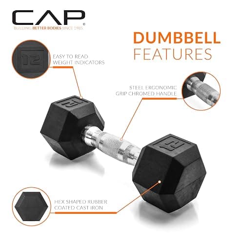 CAP Barbell Coated Hex Dumbbell Weight | Multiple Options thumbnail 3