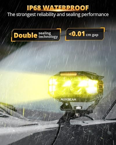 Auxbeam V-MAX Series LED Light Pod, 270° Side Shooter LED Offroad Lights with Amber DRL, 4 Inch Auxiliary Ditch Light for Truck ATV Jeep Ford thumbnail 5
