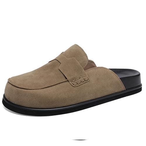 RBRKGNH Brown Clogs for Women Comfortable Suede Platform Slip on Backless Closed Toe Mules Womens Clog Slipper Penny Slides Shoes. thumbnail 4