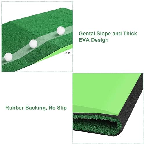 Golf Pong Putting Game Indoor Putting Green 9.8 Ft Golf Pong Mat Set with 2 Putters, 8 Golf Balls, Great Golf Gifts for Backyard Party Office Practice Training, Portable thumbnail 5