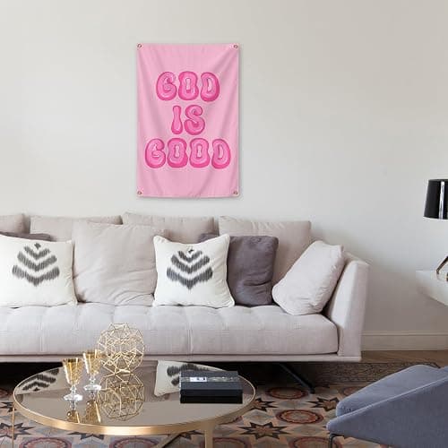 God is Good Christian Wall Art Posters Tapestry 2x3 Ft Aesthetic Poster for Teen Boys Girls Bedroom and College Dorm Wall Decor Gifts thumbnail 5