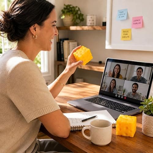 Cheese Squishy Toys - Soft Cheese-Shaped Squeeze Toys for Stress Relief, Cute Slow Rising Squishies, Sensory Fidget Desk Toys for Office, Party Favors thumbnail 2