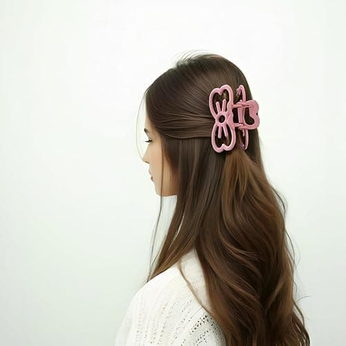 2 Pcs White and Pink Bow Claw Clips Kawaii Animal Barrettes Accessories for Women Girls Medium Cute Fun Cat Jaw Clip for Valentines Birthday Back to School Gifts thumbnail 5