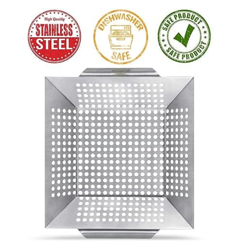 3 Pack Grill Baskets for Outdoor Grill, Heavy Duty Stainless Steel Vegetable Grill Basket, Grilling Basket for Veggies, Grilling Accessories for All Grills & Smokers - Grilling Gifts for Men thumbnail 6
