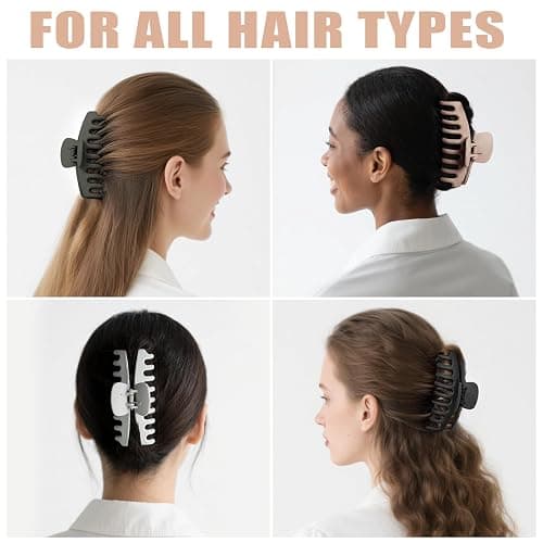TOCESS Hair Claw Clips for Women: 8 Pack 4.33 Inch Large Soft Matte Hair Claws for Thick Thin Long Curly Fine Hair - Extra Strong Grip for Instant Updos & All Day Hold No More Slipping or Frustration thumbnail 5