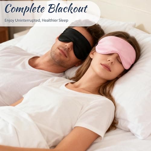 4 PCS Silk Sleep Eye Masks, Soft Satin Sleeping Mask with Adjustable Strap Elastic Blindfold for Sleeping Blocking out Lights Eye Sleep Mask Eyes Covers for Women Men Kids Girl Eyeshade Travel and Nap thumbnail 4