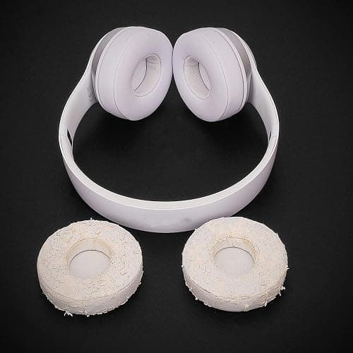 SoloWIT Earpads Cushions Replacement for Beats Solo 2 & Solo 3 Wireless On-Ear Headphones, Solo2 Solo3 Ear Pads with Soft Protein Leather, Added Thickness - White thumbnail 9
