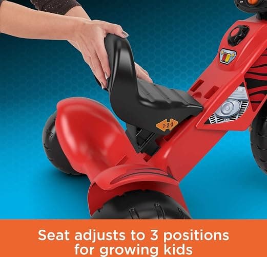 Fisher-Price Toddler Tricycle Harley-Davidson Lights & Sounds Trike, Toy Bike with Adjustable Seat & Storage for Outdoor Play Kids Ages 2+ Years (Amazon Exclusive) thumbnail 5
