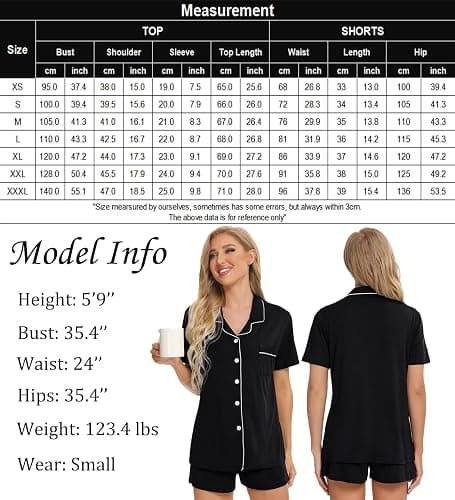 SWOMOG Womens Pajamas Set Button Down Soft Short Sleeve Sleepwear Loungewear 2 Pcs Pjs Shorts Set XS-XXL thumbnail 2