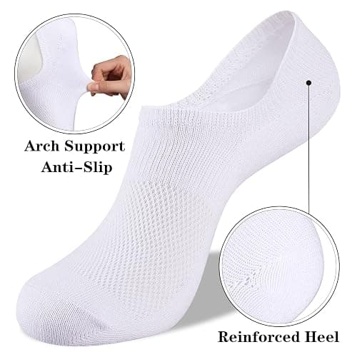 Heatuff No Show Socks Womens Cotton Low Cut Non Slip Casual Socks Invisible Flat Boat Liner Socks (6/9 Pairs) thumbnail 5