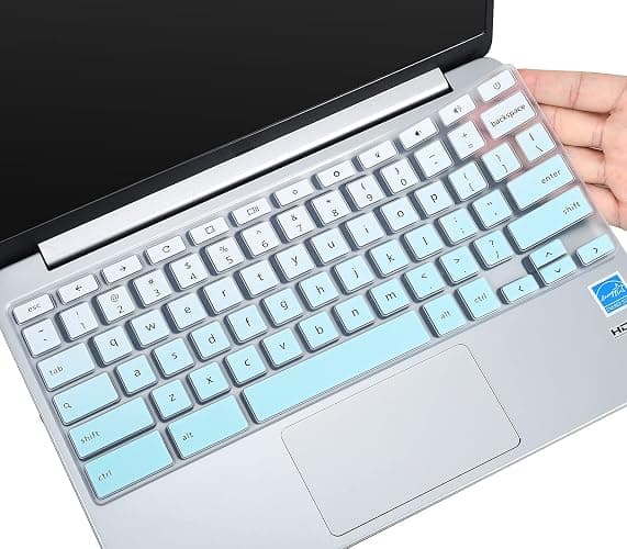 Keyboard Cover for DELL Inspiron 11.6" Chromebook/DELL Chromebook 11 3100 C3181 3120 3180 3181 3189 5190 11.6 inch/DELL Chromebook 13 3380 13.3" Chromebook Protective Skin, Ombre Mint Green - Image 1