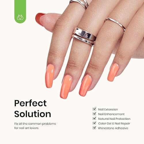Beetles 3Pcs 15ml Builder Nail Gel with No Wipe Top Coat Gel Nail Polish and Base Coat Christmas Set for Nails Shine Finish and Long Lasting Nail Protection UV/LED Lamp Needed Gift for Women thumbnail 5