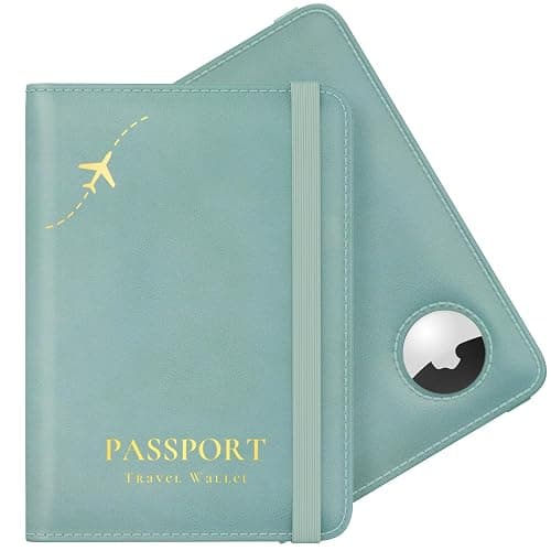 Stouchi AirTag Passport Holder – Slim RFID Travel Wallet | Ultra-slim, Waterproof PU Leather, 5 Card Slots, RFID Blocking, AirTag Slot – Perfect for US Passports, Snug for EU - Image 1