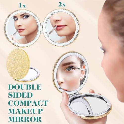 START MAKERS 12PCS Makeup Brushes Set, Professional Makeup Brushes Foundation Powder Concealers Eye Shadows Make Up Brush with 2 Makeup Sponge and Compact Mirror thumbnail 8