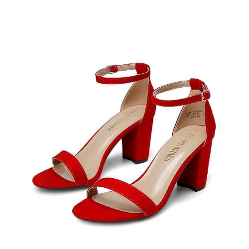 DREAM PAIRS Women's Chunk Low Heel Pump Sandals - Image 1