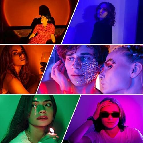 Sunset Lamp Projection, 16 Colors Sunset Lamp Multiple Colors with Remote Control, 360 Degree Rotation LED Sunset Projection Lamp Night Light with Fade Mode for Photography/Party/Home/Decor - 16 Colors thumbnail 2