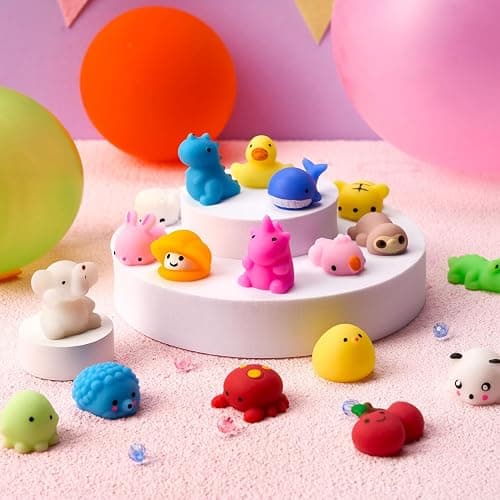 JOYIN Mochi Toys Set Age 3+, Random 25 Pack Mini Mochi Party Favors for Kids, Kawaii Toys Fidget Toys, Goodie Bags Fillers with Storage Box, Classroom Prizes, Stocking Fillers Kids thumbnail 7