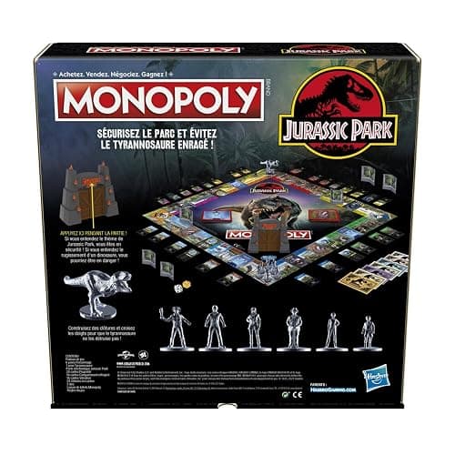 Monopoly : Edition Jurassic Park, Jeu de Plateau pour Enfants, dès 8 Ans, Multicolore, L thumbnail 4