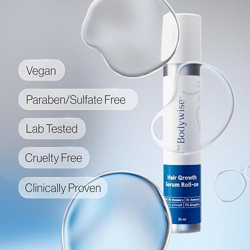 Be Bodywise Rosemary Hair Growth Serum Roll On 25 ml – 3% Rosemary, 3% Redensyl & 2% Anagain | DHT-Blocking Scalp Serum Boosts Oxygen Flow, Reduces Hair Fall | Paraben/Sulfate-Free | Women & Men thumbnail 7