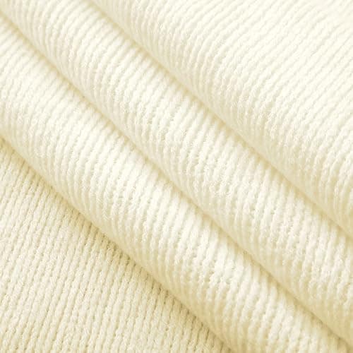 Vonty Ivory White Knitted Blanket with Tassels Fringe 50" x 60", Super Soft Knit Throw Blanket, Farmhouse Decorative Lightweight Blanket for Couch, Sofa, Bed thumbnail 7