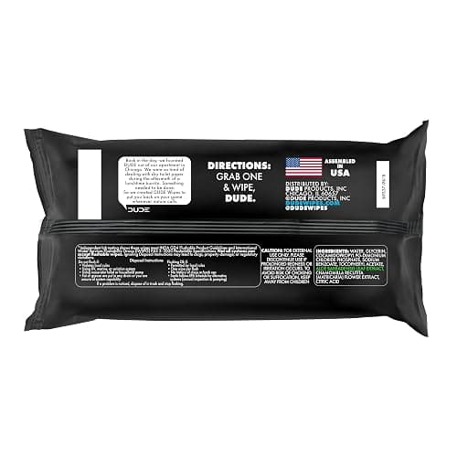 DUDE Wipes Unscented Flushable Wipes, Extra-Large Adult Wet Wipes for Sensitive Skin, 1 Pack (48 Count), Travel Pack, Infused with Vitamin E and Aloe, Septic and Sewer Safe thumbnail 8