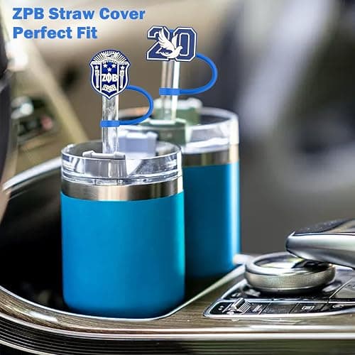 LUHOHI 8PCS ZPB Sorority Accessories for Stanley Cup, 6pcs Silicone Straw Cover Toppers Royal-Blue 10mm With 2PCS Cup Charms for Yeti Tumblers Water Bottle 30&40 Oz Keychain Cute ZPB Theme Gifts thumbnail 2