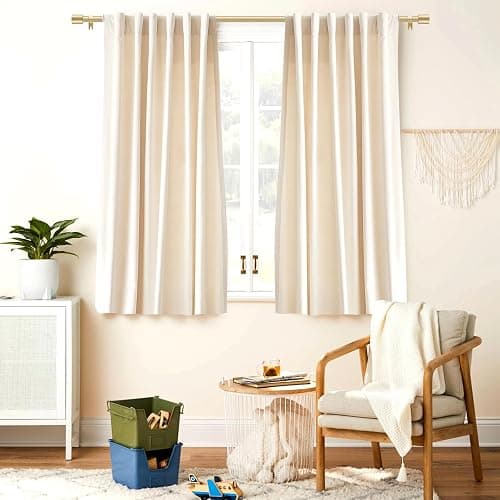Curtain Rod for Windows 28 to 48 Inch, 5/8 Inch Gold Adjustable Curtain Rod with 2 Brackets, Easy Installation and Simple End Caps, For Living Room, Bedroom, Outdoor thumbnail 2