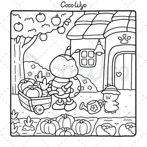 Cozy Friends: Coloring Book for Adults and Teens Featuring Super Cute Animal Characters with Easy and Simple Designs for Relaxation thumbnail 8