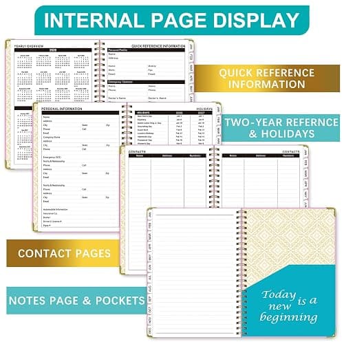Mistep 2026 Dairy Planner Notebook A5 With Line Pages, Metal Coil Calendar, Weekly Plan, Work Record Schedule, 100G Writing Paper for US(Red notebook) thumbnail 5