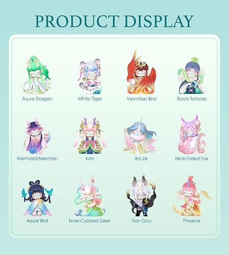 ROBOTIME Blind Box 1PC Surprise Action Figure Collectible Kawaii Figures Random Art Toys Hot Cute Figure Dolls Creative Gifts (Oriental Mythological Creatures) thumbnail 4