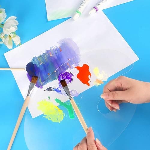 Tamaki 2 Pack Acrylic Paint Palette with Thumb Hole, 11.8 x 7.9 Inch | Clear Paint Pallet, Easy Clean Non-Stick Artist Pallet for Oil Watercolor Craft DIY Art Painting Palette thumbnail 7