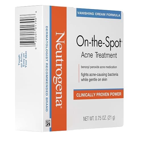 Neutrogena On-The-Spot Acne Spot Treatment Cream, 0.75 oz | 2.5% Benzoyl Peroxide, Gentle Blemish Medicine, Acne-Prone Skin, Vanishing Formula, Clinically Proven Day-1 Results thumbnail 5