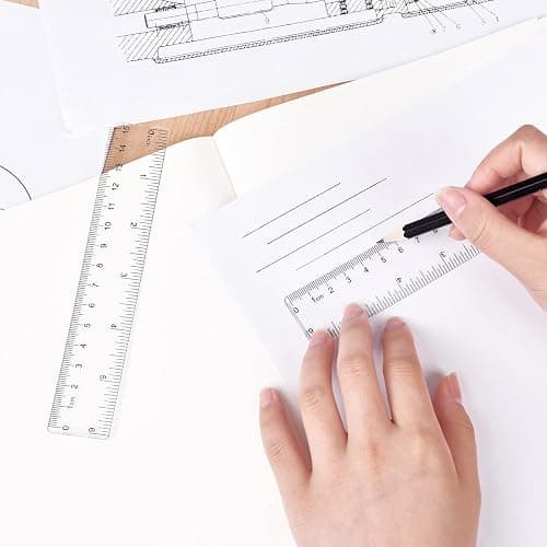 Unjoo Clear Plastic Ruler 6 Inch Straight Rulers, for School, Office, 2pcs | Shatterproof Rulers, with Inches and Centimeters, Easy-to-Read Markings, Plastic Drafting Measuring Ruler thumbnail 7