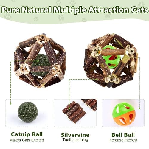 WOUSEDO 27 Pack Catnip Chew Toys for Cats,Cotton Sisal Rope Toys,Cat Natural Silvervine Sticks,for Cat Teeth Cleaning and Dental Care,Interactive Toy for Bored Indoor Cats thumbnail 3