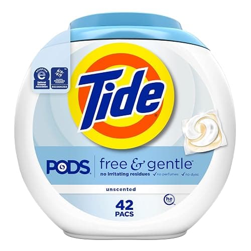 Tide PODS Free & Gentle Laundry Detergent Soap Pacs, 42 Count, Tide PODS Laundry Detergent (Packaging May Vary) - Image 1