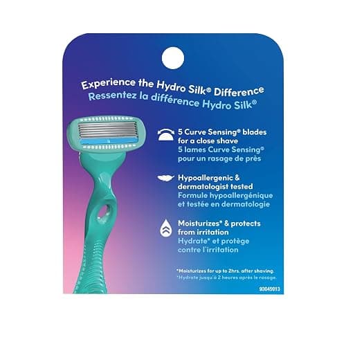 Schick Hydro Silk Sensitive Razor Blade Refills,| 5-Blade Sensitive Skin Razors for Women | Womens Razor Refills for-Sensitive Skin,6 Count (Pack of 2) thumbnail 9