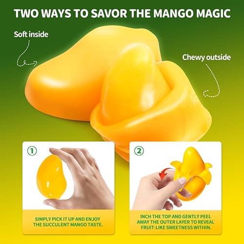 Amos Peelerz Mango Gummy Candy, Peelable Mango Gummy Candy, Resealable 2.19oz Bag (Pack of 8) thumbnail 3