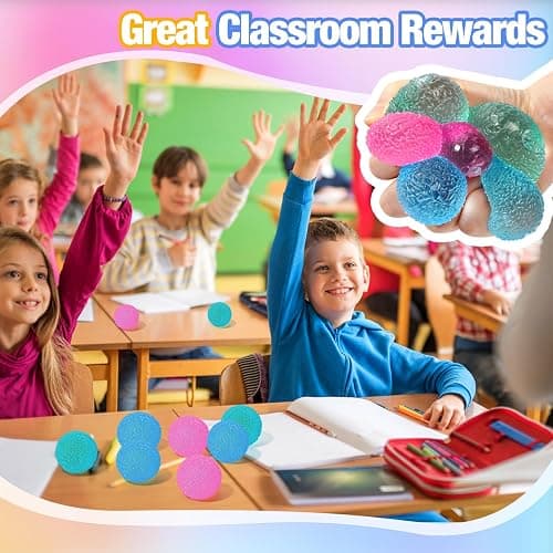 APLIST Textured Mini Stress Balls: 9 Pack High Density Solid Squishy Toys, 1.6" Small Sensory Fidget for Kids Adults, Quiet Anxiety Relief Item for Classroom, Malt Sugar Filled, Prizes for Students thumbnail 5