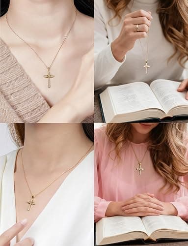 BBXBD Stainless steel Cubic Zirconia Cross Necklace for Women Pendant with Chain 16"/18"+2" Perfect Jewelry Gifts for Birthday Christmas Mothers Day Wedding thumbnail 4