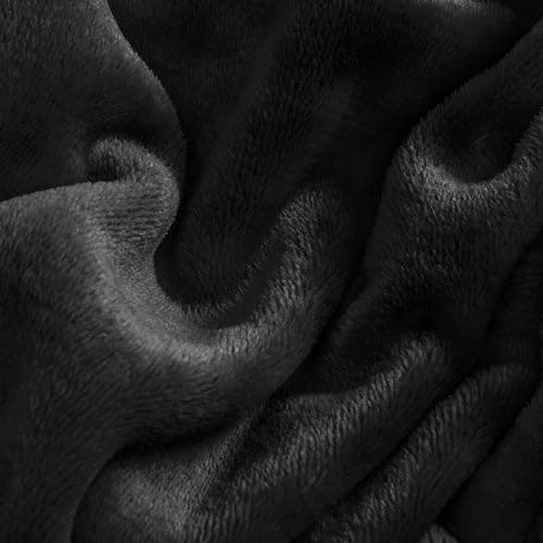 BEDELITE Flannel Sheets King Size Black - Super Soft Fleece Sheets Set Fluffy Extra Plush, 4 Piece(Include Fitted Sheet, Flat Sheet, 2 Pillowcases) thumbnail 5