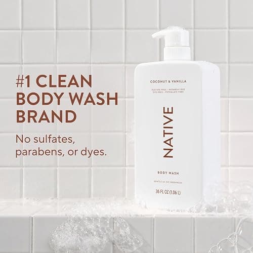 Native Body Wash for Women & Men, Coconut & Vanilla, 36 oz Pump Bottle, Sulfate-Free & Gentle for All Skin Types thumbnail 2