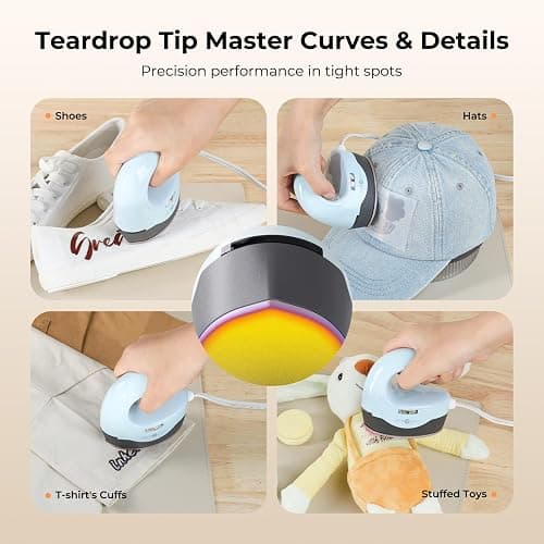 HTVRONT Heat Press Mini Heat Press Machine, Mini Iron for Crafts | Heats Up Quickly & 3 Heat Setings, Perler Beads Iron, Small Heat Press Machine for T Shirts, Hats thumbnail 5